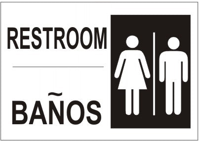 Restroom With Graphic Bilingual Signs | M-8850