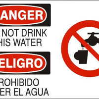 Danger Do Not Drink This Water Bilingual Signs | M-9902