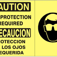 Caution Eye Protection Required Bilingual Signs | M-9906