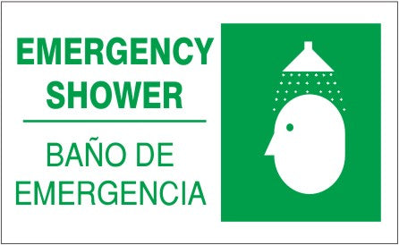 Emergency Shower Bilingual Signs | M-9909