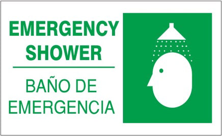 Emergency Shower Bilingual Signs | M-9909