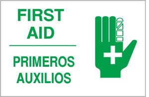 First Aid With Graphic Bilingual Signs | M-9912