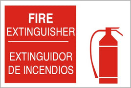 Fire Extinguisher With Graphic Bilingual Signs | M-9916