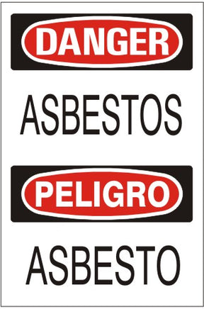 Danger Asbestos Bilingual OSHA Safety Signs | M-9918