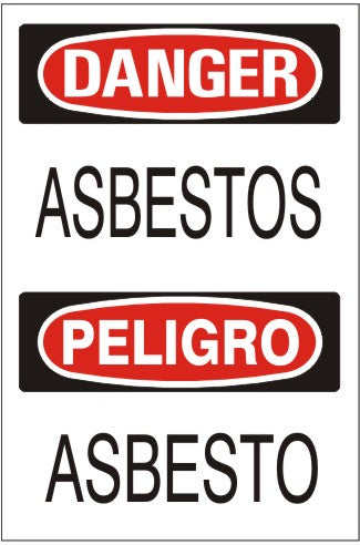 Danger Asbestos Bilingual OSHA Safety Signs | M-9918