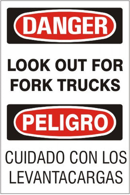 Danger Look Out For Forklifts Bilingual Signs | M-9922