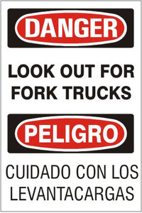 Danger Look Out For Forklifts Bilingual Signs | M-9922
