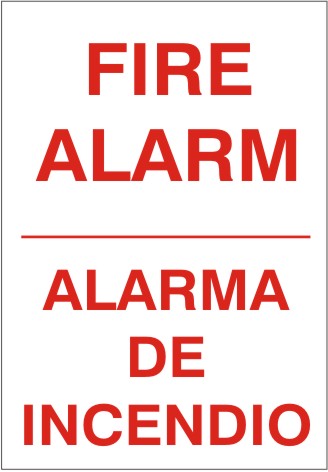 Fire Alarm Bilingual Signs | M-9924