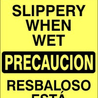 Caution Slippery When Wet Bilingual Signs | M-9930