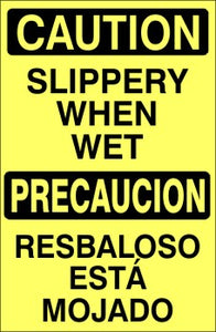 Caution Slippery When Wet Bilingual Signs | M-9930