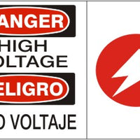 Danger High Voltage Bilingual Signs | M-9934
