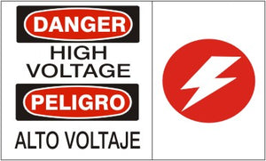 Danger High Voltage Bilingual Signs | M-9934