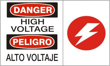 Danger High Voltage Bilingual Signs | M-9934