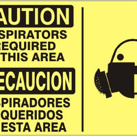 Caution Respirators Required In This Area Bilingual Signs | M-9936