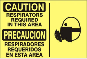 Caution Respirators Required In This Area Bilingual Signs | M-9936