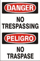 Danger No Trespassing Bilingual Signs | M-9937