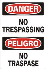 Danger No Trespassing Bilingual Signs | M-9937