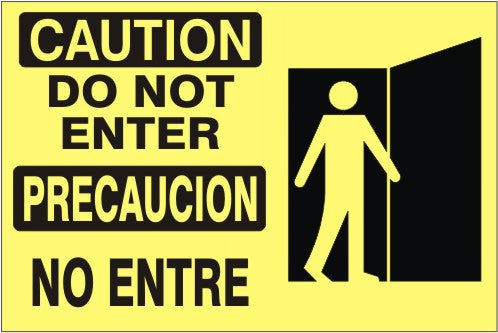 Caution Do Not Enter Bilingual Signs | M-9939