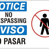 Notice No Trespassing Bilingual Signs | M-9944