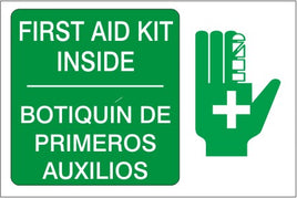 First Aid Kit Inside With Graphic Bilingual Signs | M-9947
