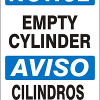 Notice Empty Cylinder Bilingual Signs | M-9961