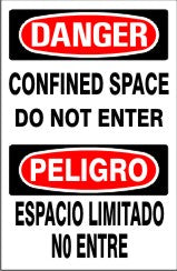 Danger Confined Space Do Not Enter Bilingual Signs | M-9963