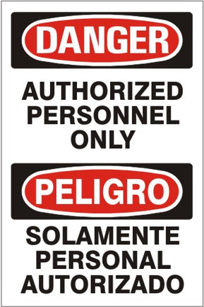 Danger Authorized Personnel Only Bilingual Signs | M-0001