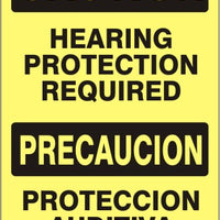 Caution Hearing Protection Required Bilingual Signs | M-0009