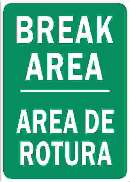 Break Area Bilingual Signs | M-0601