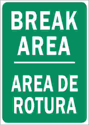 Break Area Bilingual Signs | M-0601