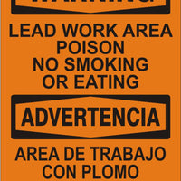 Lead Work Area Poison No Smoking Or Eating Bilingual Signs | M-4507