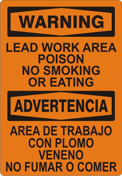 Lead Work Area Poison No Smoking Or Eating Bilingual Signs | M-4507