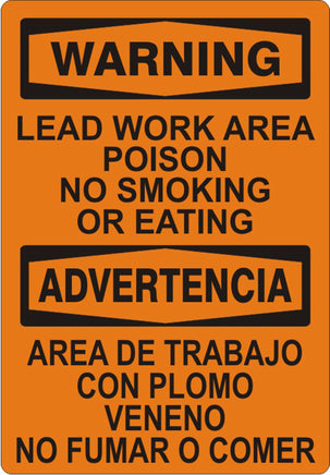 Lead Work Area Poison No Smoking Or Eating Bilingual Signs | M-4507
