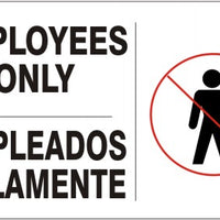 Employees Only With Graphic Bilingual Signs | M-9946