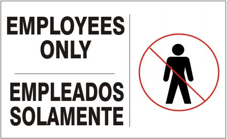 Employees Only With Graphic Bilingual Signs | M-9946