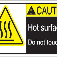 ANSI Z535 Caution Hot Surface Do Not Touch Labels | ML-03