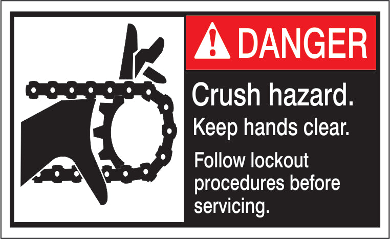ANSI Z535 Danger Crush Hazard Keep Hands Clear Labels | ML-04