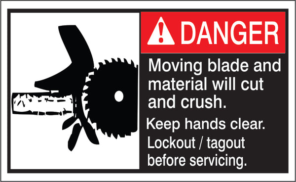 ANSI Z535 Danger Moving Blade and Material Labels | ML-05