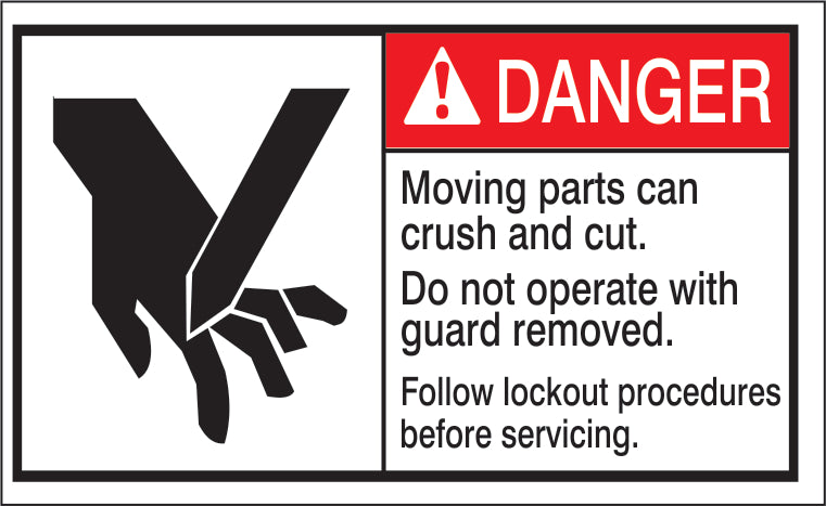 ANSI Z535 Warning Moving Parts Can Crush and Cut Labels | ML-12
