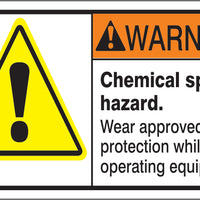 ANSI Z535 Warning Chemical Splash Hazard Labels | ML-09