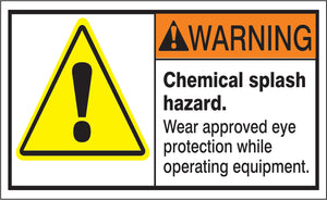 ANSI Z535 Warning Chemical Splash Hazard Labels | ML-09