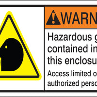ANSI Z535 Warning Hazardous Gases Contained Inside Labels | ML-11