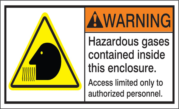 ANSI Z535 Warning Hazardous Gases Contained Inside Labels | ML-11