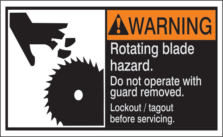 ANSI Z535 Warning Rotating Blade Hazard Labels | ML-17
