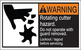 ANSI Z535 Warning Rotating Cutter Hazard Labels | ML-18