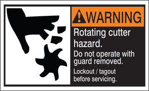 ANSI Z535 Warning Rotating Cutter Hazard Labels | ML-18