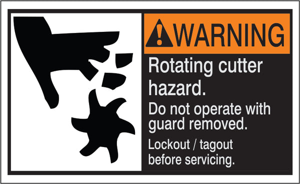 ANSI Z535 Warning Rotating Cutter Hazard Labels | ML-18