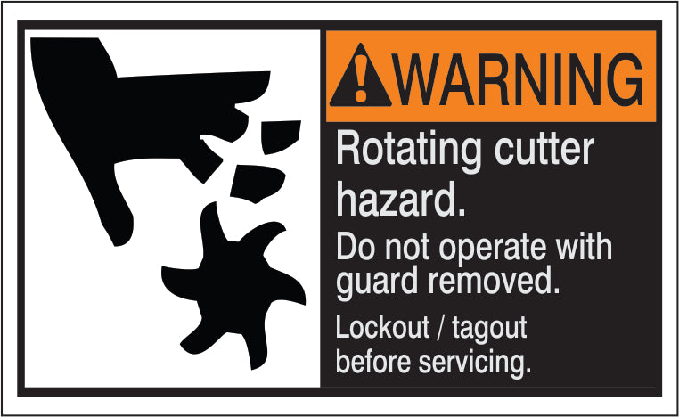 ANSI Z535 Warning Rotating Cutter Hazard Labels | ML-18