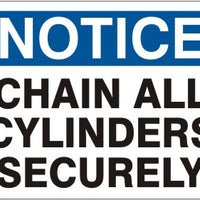 Notice Chain All Cylinders Securely Signs | N-0801
