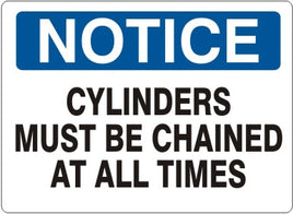 Notice Cylinders Must Be Chained At All Times Signs | N-0803